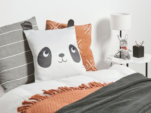 Barnkudde 2 st Svart och Vit Bomullsöverdrag 45 x 45 cm Pandamotiv Barnrumstillbehör