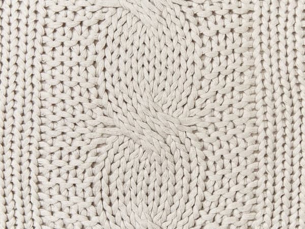 Set om 2 Prydnadskuddar Taupe Bomullstyg 45 x 45 cm Stickade Heminredning Tillbehör Vardagsrum Sovrum