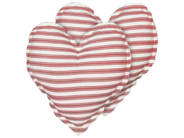 Set med 2 Dekorativa Prydnadskuddar Vit och Röd Bomull 45 x 45 cm Hjärtformad Avtagbara Överdrag Moderna Inredningstillbehör Sovrum Vardagsrum
