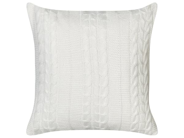 Set om 2 Prydnadskuddar Vit Bomull 45 x 45 cm Prydnadskuddar Flätat Mönster Överdrag Vardagsrum Sovrum