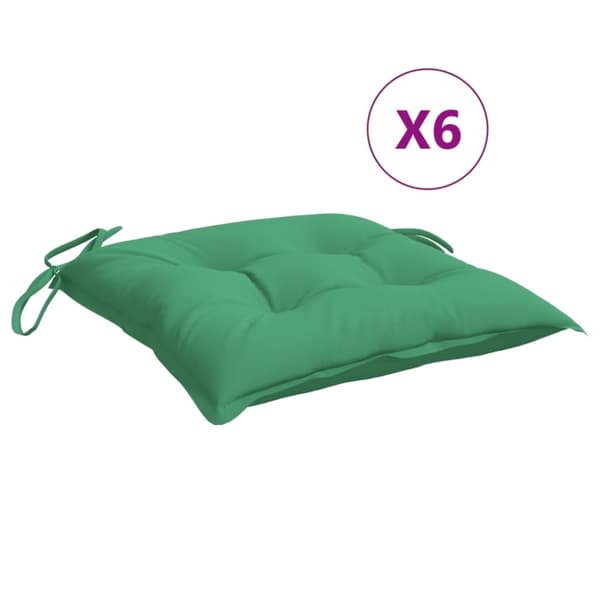 vidaXL Stolsdynor 6 st grön 40x40x7 cm oxfordtyg