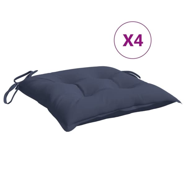vidaXL Stolputer 4 stk marineblå 40x40x7 cm oxfordstoff