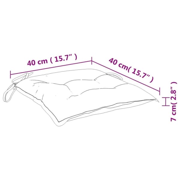 vidaXL Stolsdynor 4 st svart 40x40x7 cm oxfordtyg