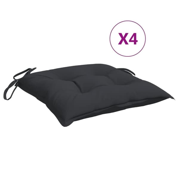 vidaXL Stolsdynor 4 st svart 40x40x7 cm oxfordtyg