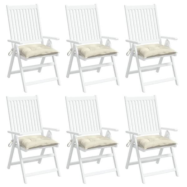 vidaXL Stolsdynor 6 st gräddvit 40x40x7 cm oxfordtyg