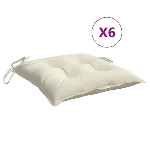 vidaXL stolehynder 6 stk. 40x40x7 cm oxfordstof cremehvid
