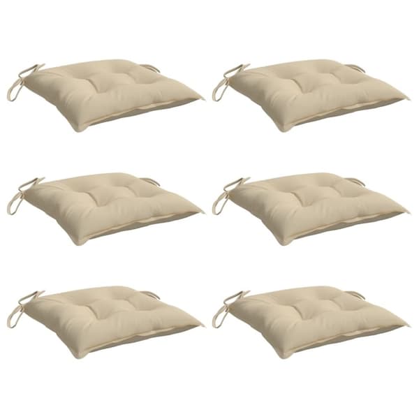 vidaXL stolehynder 6 stk. 40x40x7 cm oxfordstof beige