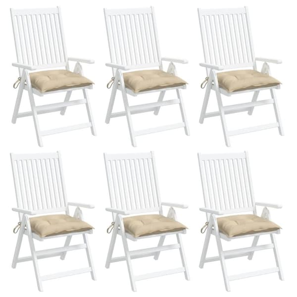 vidaXL stolehynder 6 stk. 40x40x7 cm oxfordstof beige