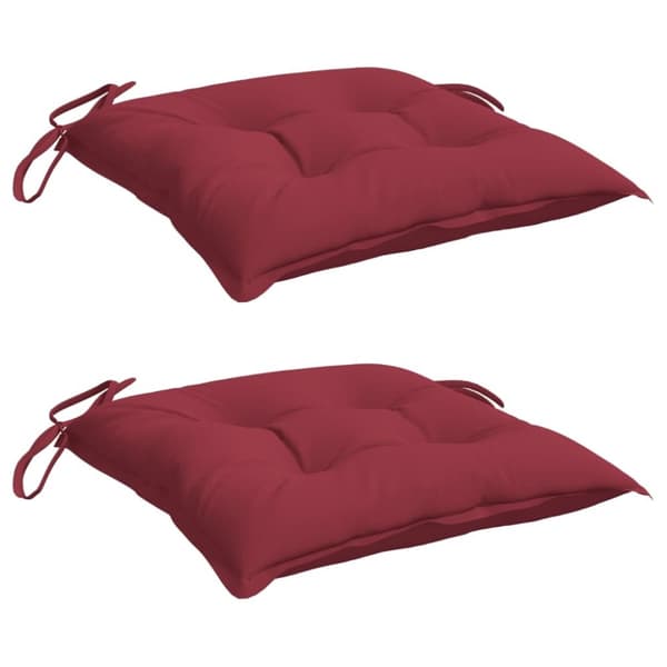 vidaXL Stolsdynor 2 st vinröd 40x40x7 cm oxfordtyg