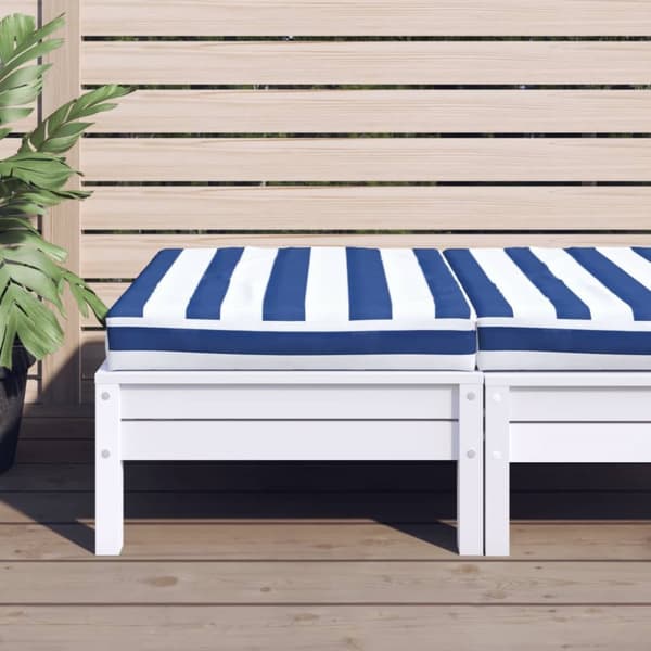 vidaXL pallehynde 60x60x8 cm oxfordstof stribet blå og hvid -  Hynder til stole & sofaer