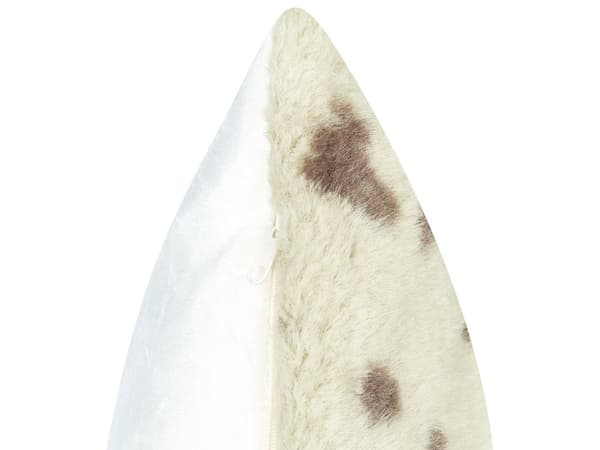 Set med 2 Prydnadskuddar i Beige Fuskpäls 45 x 45 cm Mjuka Fluffiga Kuddar