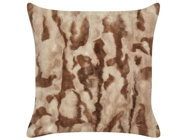 Kudde 2 st Brun Fuskpäls 45 x 45 cm Mjuka Fluffiga Prydnadskuddar