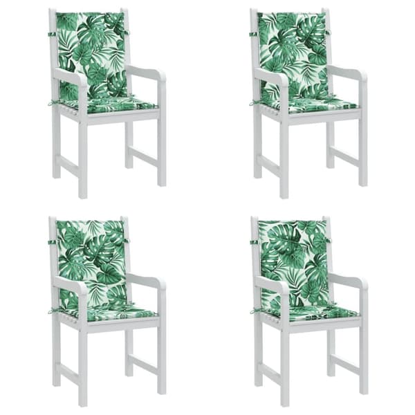 The Living Store Stolsdynor för stolar med låg rygg 4 st bladmönster tyg -  Stols- & soffdynor