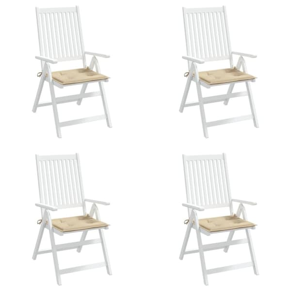 Stolsdynor 4 st beige 40x40x3 cm oxfordtyg