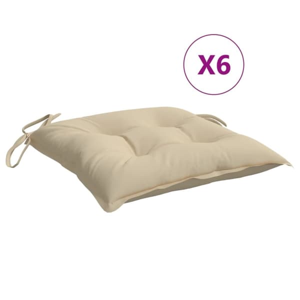 Stolsdynor 6 st beige 50x50x7 cm oxfordtyg