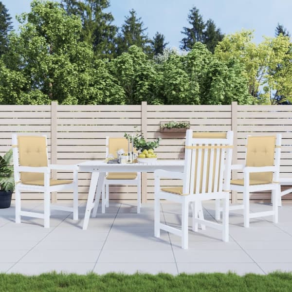 Stolsdynor lågt ryggstöd 4 st melerad beige 100x50x4 cm tyg