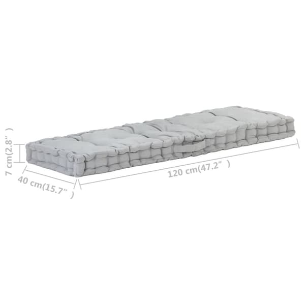 hynde til pallesofa 120x40x7 cm bomuld grå