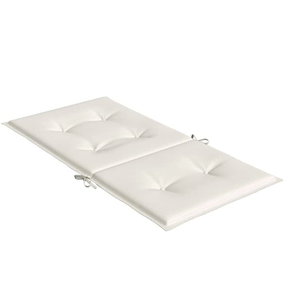 Stolsdynor lågt ryggstöd 2 st melerad gräddvit 100x50x4 cm tyg