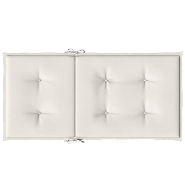 Stolsdynor lågt ryggstöd 2 st melerad gräddvit 100x50x4 cm tyg