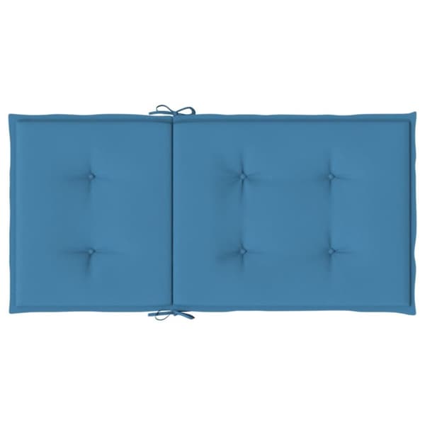 Stolsdynor lågt ryggstöd 4 st melerad blå 100x50x4 cm tyg