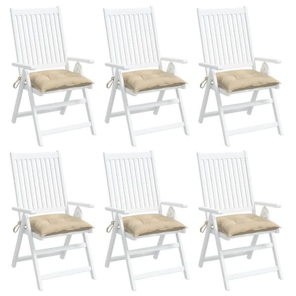 stolehynder 6 stk. 40x40x7 cm oxfordstof beige