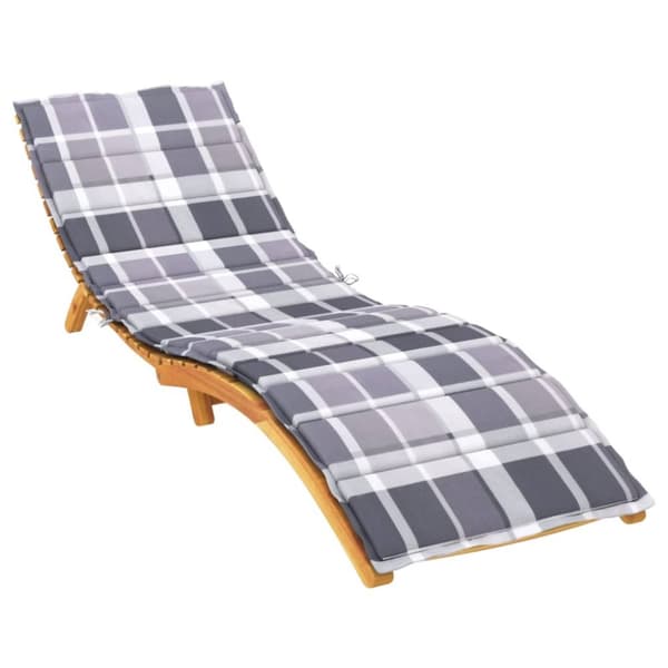 Solsängsdyna grårutig 200x70x3 cm oxfordtyg