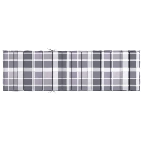 Solsängsdyna grårutig 200x70x3 cm oxfordtyg