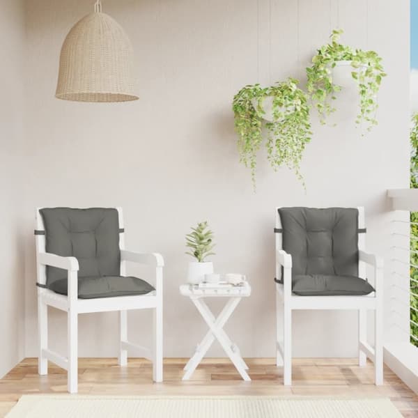 vidaXL stolehynder med lav ryg 2 stk. 100x50x7 cm stof mørkegrå