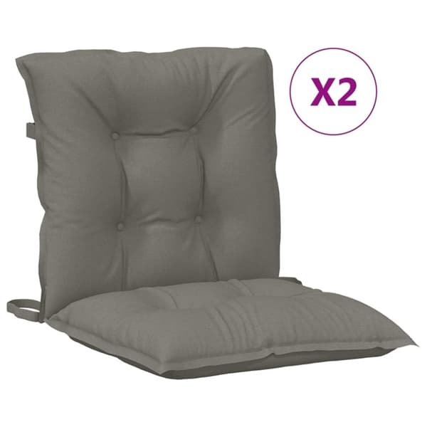 vidaXL stolehynder med lav ryg 2 stk. 100x50x7 cm stof mørkegrå