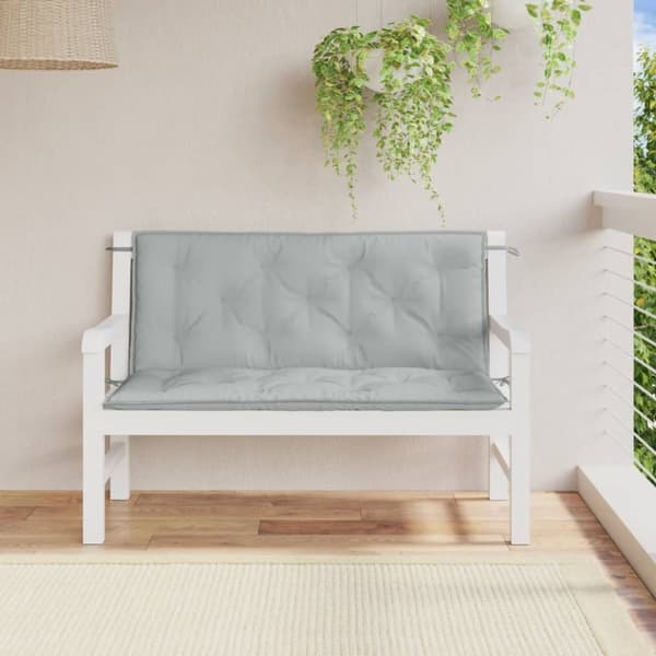 vidaXL Bänkdyna 2 st melerad ljusgrå 120x50x7 cm tyg