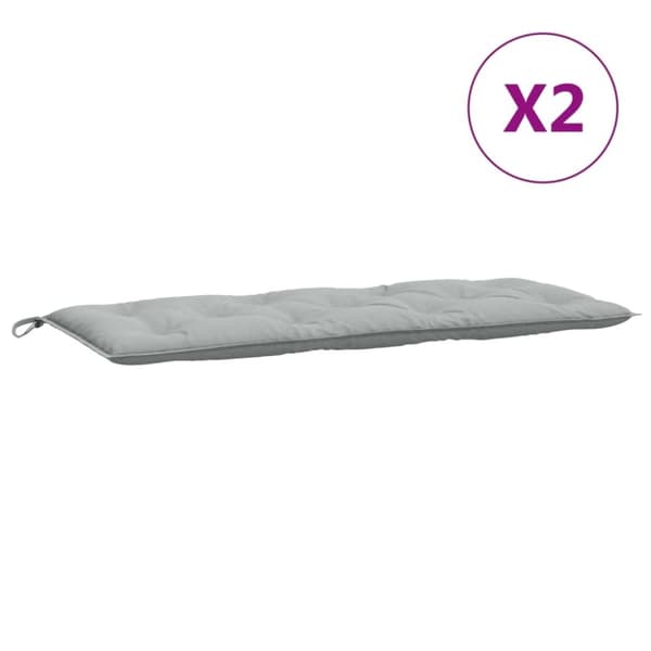 vidaXL Bänkdyna 2 st melerad ljusgrå 120x50x7 cm tyg