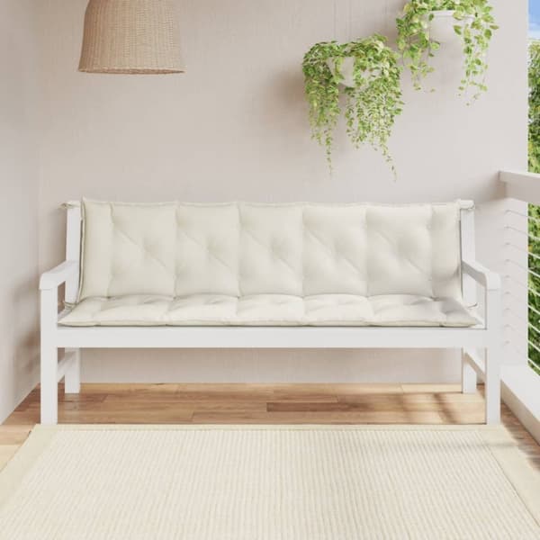 vidaXL hynder til havebænk 2 stk. 180x50x7 cm stof meleret cremefarvet