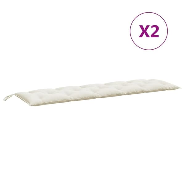 vidaXL hynder til havebænk 2 stk. 180x50x7 cm stof meleret cremefarvet