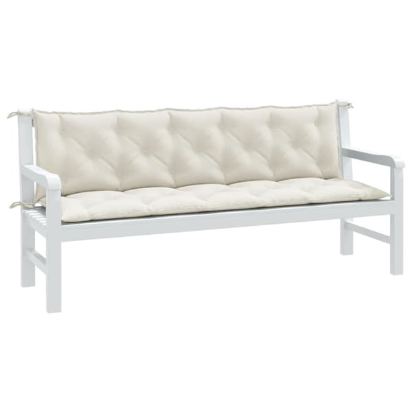 vidaXL hynder til havebænk 2 stk. 180x50x7 cm stof meleret cremefarvet