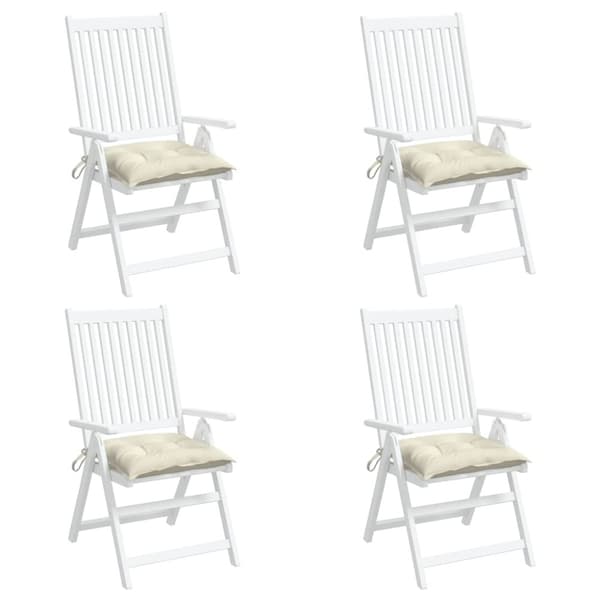 vidaXL Stolsdynor 4 st gräddvit 50x50x7 cm oxfordtyg