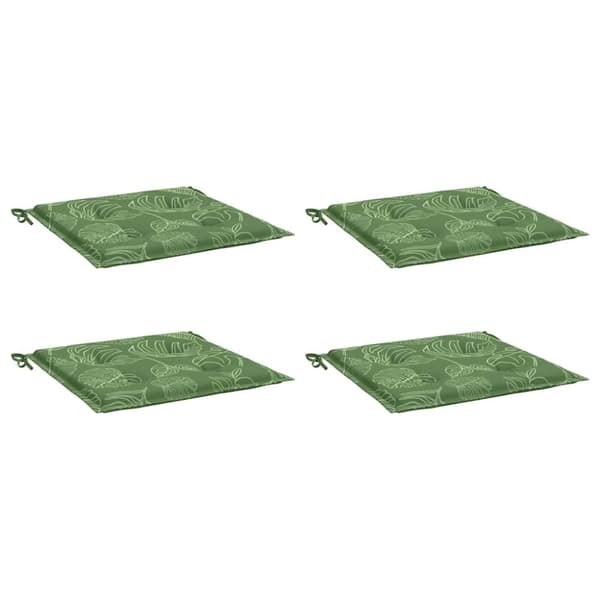 vidaXL Stolsdynor 4 st bladmönster 40x40x3 cm tyg