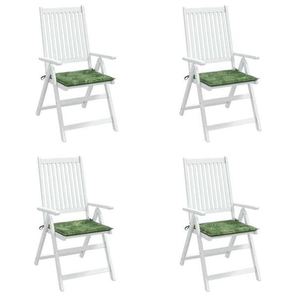 vidaXL Stolsdynor 4 st bladmönster 40x40x3 cm tyg