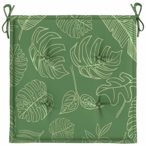 vidaXL Stolsdynor 4 st bladmönster 40x40x3 cm tyg