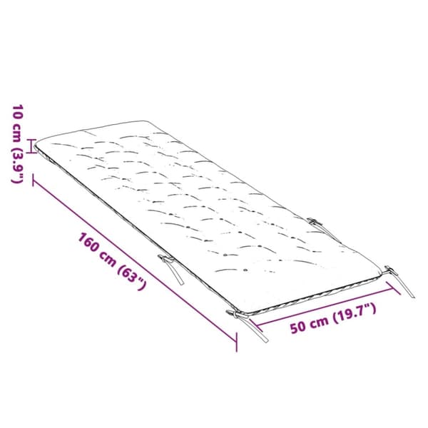 vidaXL Solsengpute grå 160x50x10 cm imitert semsket skinn