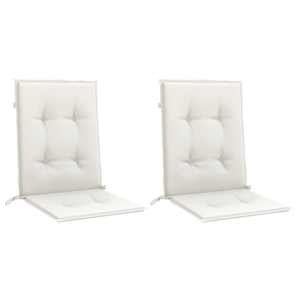 vidaXL stolehynder med lav ryg 2 stk. 100x50x4 cm stof cremefarvet