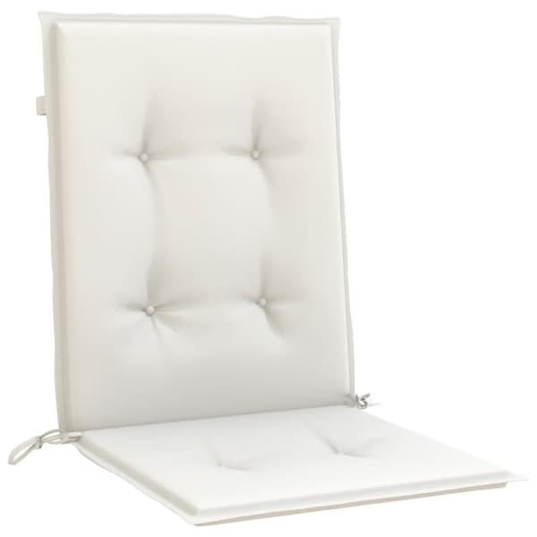 vidaXL stolehynder med lav ryg 2 stk. 100x50x4 cm stof cremefarvet