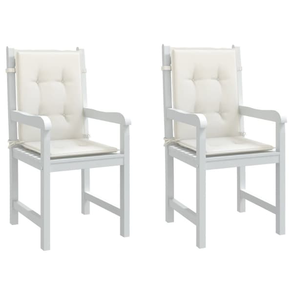 vidaXL stolehynder med lav ryg 2 stk. 100x50x4 cm stof cremefarvet