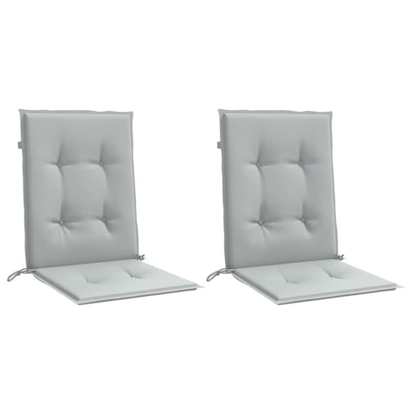 vidaXL Stolsdynor lågt ryggstöd 2 st melerad ljusgrå 100x50x4 cm tyg