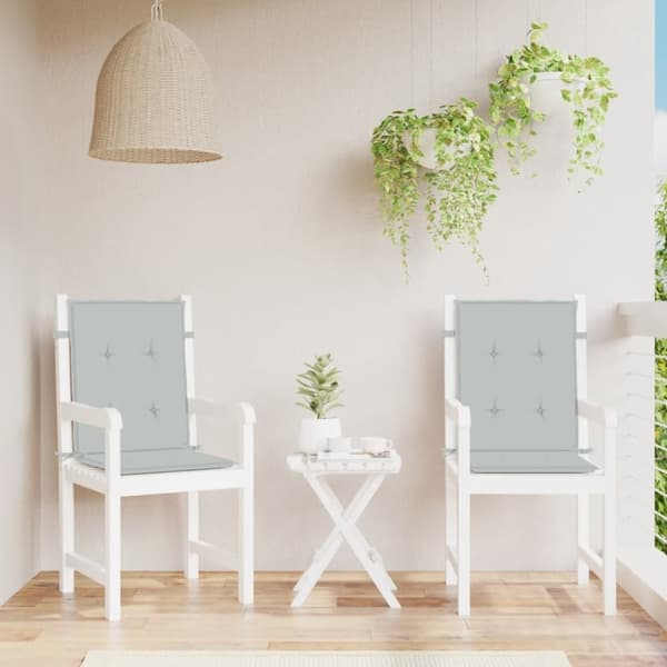 vidaXL Stolsdynor lågt ryggstöd 2 st melerad ljusgrå 100x50x4 cm tyg