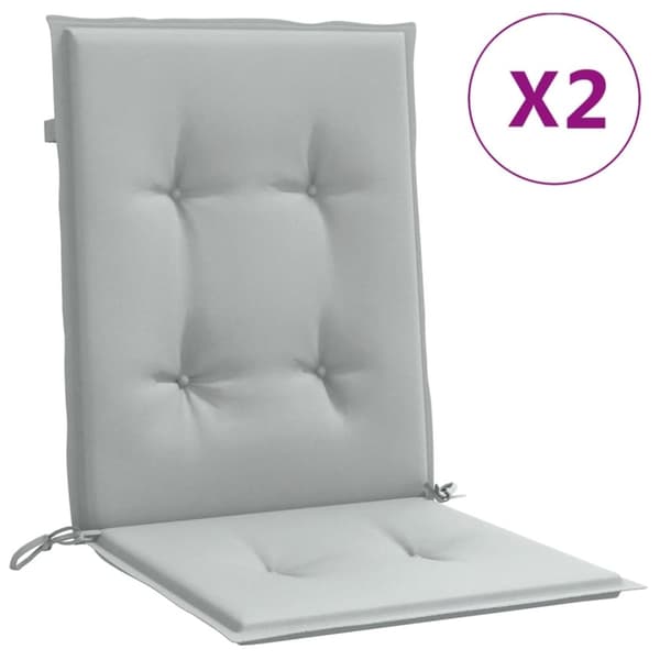 vidaXL Stolsdynor lågt ryggstöd 2 st melerad ljusgrå 100x50x4 cm tyg