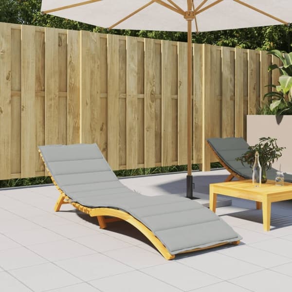 vidaXL Solsängsdyna melerad ljusgrå 200x60x4 cm tyg