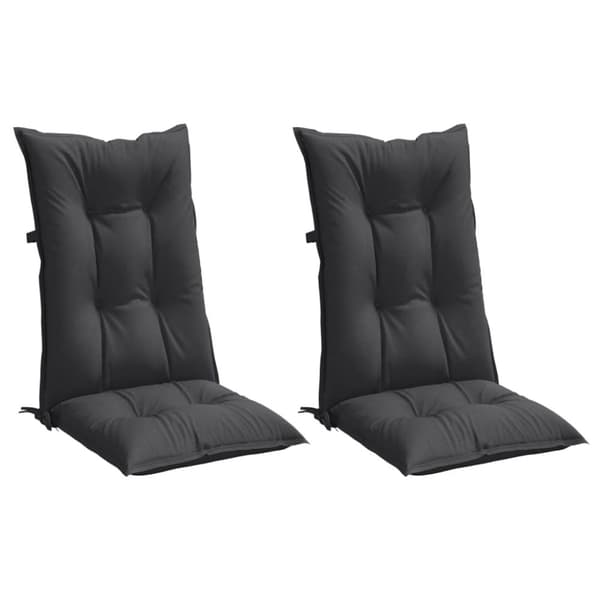 vidaXL Stolsdynor högt ryggstöd 2 st melerad antracit 120x50x7 cm tyg