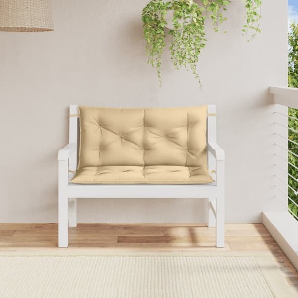 vidaXL hynder til havebænk 2 stk. 100x50x7 cm stof meleret beige