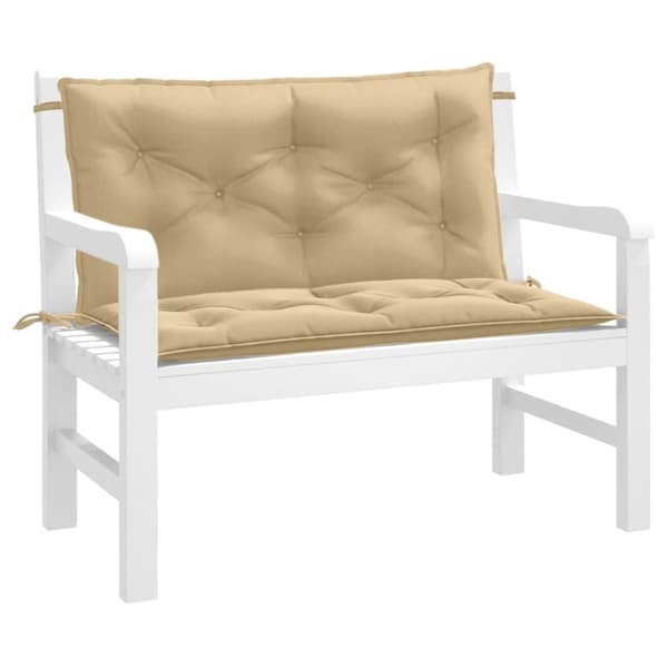 vidaXL hynder til havebænk 2 stk. 100x50x7 cm stof meleret beige