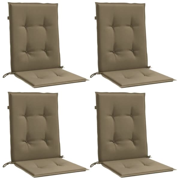 vidaXL Stolsdynor lågt ryggstöd 4 st melerad taupe 100x50x4 cm tyg
